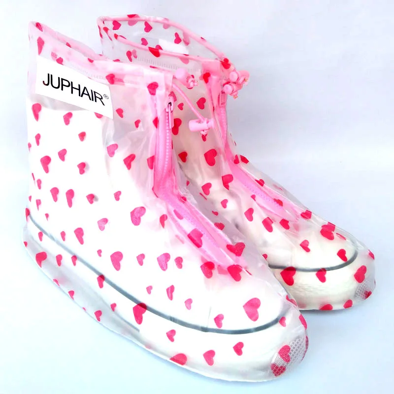 JUP Waterproof Rain Reusable Shoes Covers All Seasons Slip-resistant Zipper Rain Boot Overshoes Men&Women's Shoes Accessories