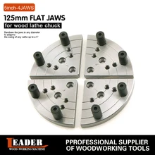 5 дюймов плоская челюсть для мини токарного станка деревообрабатывающий, аксессуары для станков плоская челюсть Расширительная система костюмы 4 Челюсти токарный патрон для дерева
