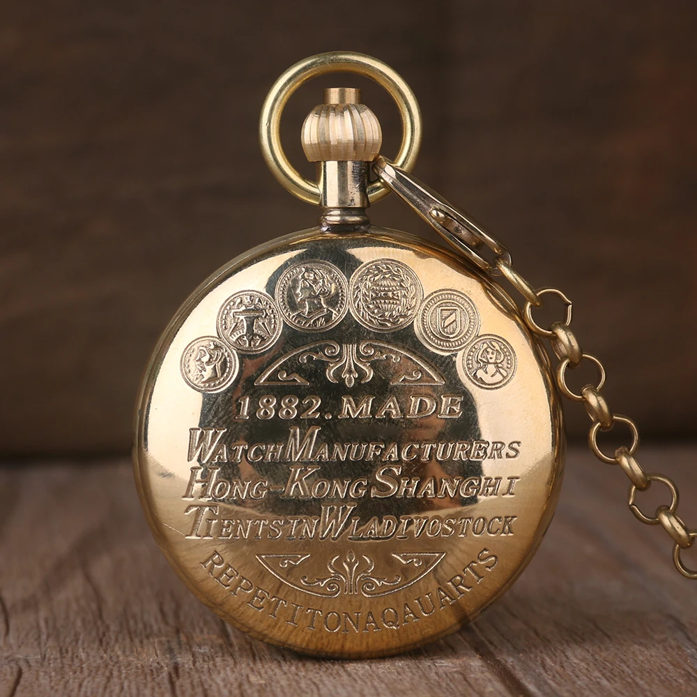 

Steampunk Antique Gold Skeleton Mechanical Pocket Watch Men Chain Necklace Business Casual Pocket & Fob Watches