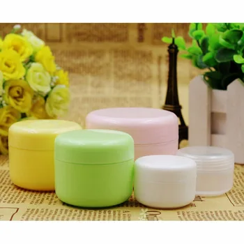 

5PCS 20/50/100g Travel Face Cream Lotion Cosmetic Container Refillable Bottles Plastic Empty Makeup Jar Pot 5 Colors Wholesale
