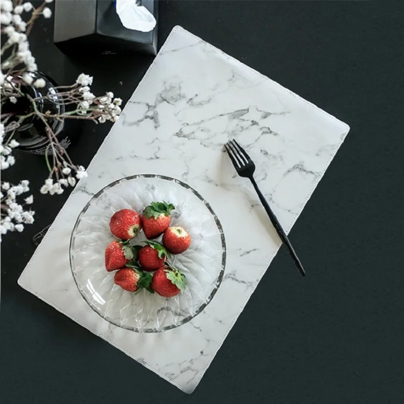 6 قطعة/المجموعة الرخام نمط المضادة للانزلاق بو مكان حصيرة المطبخ أدوات المائدة سادة DIY الزفاف حزب الزخرفية حصيرة الجدول حصيرة