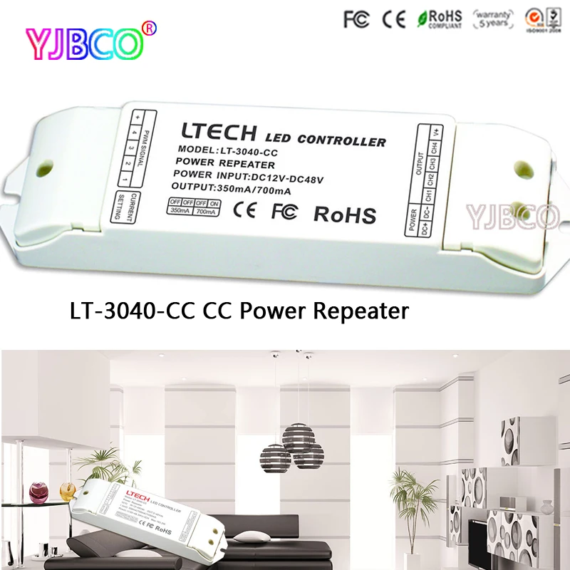 

led amplifier LT-3040-CC Constant Current Led Power Repeater for led lamps lights DC12V-48V input;CC 350/700/1050mA 4CH output
