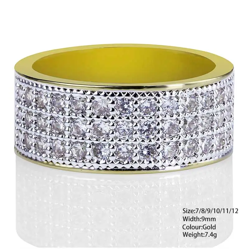 Серебряное кольцо AAA с фианитом для женщин и мужчин, роскошное многотипное кольцо с геометрическим кристаллом, кольцо в стиле хип-хоп, модные ювелирные изделия, подарок - Цвет основного камня: JLR17100003-G