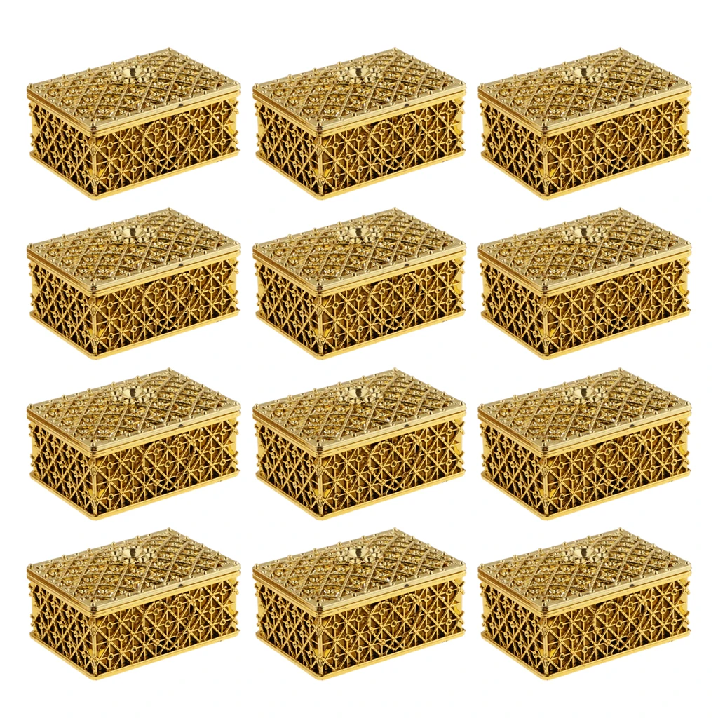 Pack of 12pcs Delicate Gridding Shaped Candy Box Gift Box for Wedding Favor