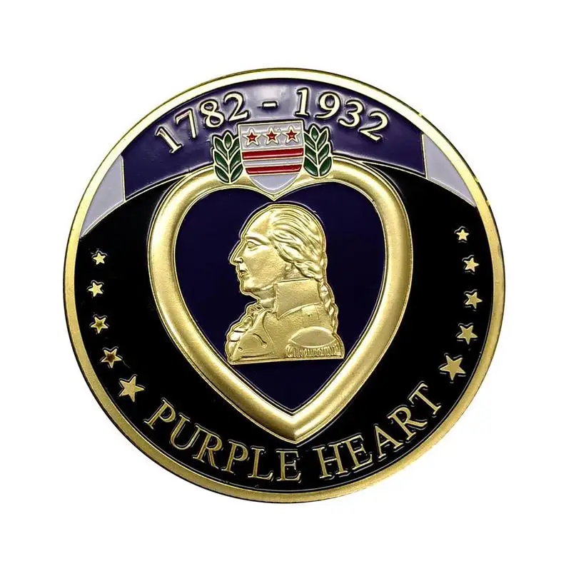 1782-1932 Purple Heart Merit Fancy Colorful Medal Of Honor Coin Collection Monete Commemorative