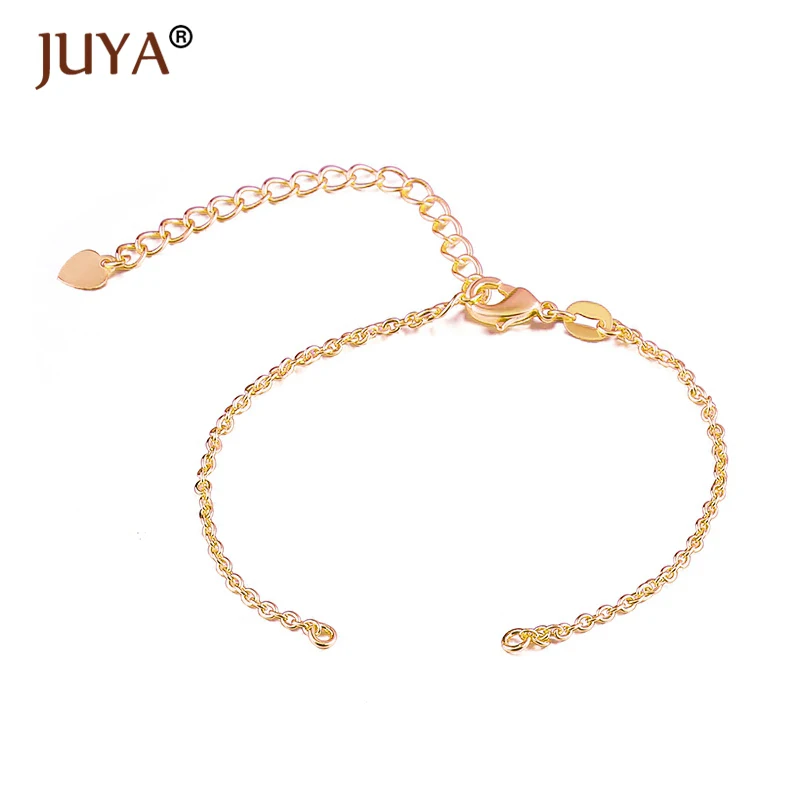 Juya новые очаровательные соединители для мальчиков и девочек kiss, ювелирные изделия, изготовление браслетов, аксессуары, фурнитура, медь, металл, инкрустированный циркон - Цвет: gold chain