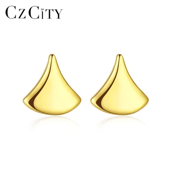 

CZCITY Solid Pure 14k Gold Water Drop Stud Eaarings for Women Anniversary Yellow Gold Fine Jewelry Au585 Brincos E14052