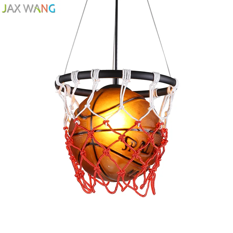 Us 73 75 American Vintage Sport Theme Bar Football Pendant Lights Bedroom Boy Basketball Soccer Child Kid Room Decor Lighting Fixtures In Pendant