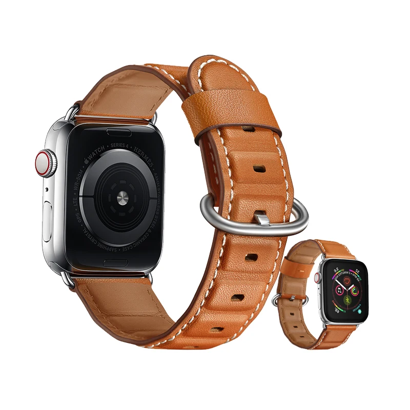 

Genuine Leather strap for apple watch band 4 42mm 38mm bracelet high quality watchband for iwatch 4/3/2/1 44mm 40mm wristbelt