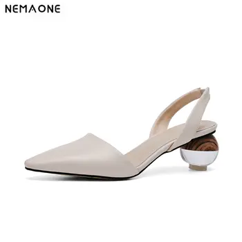 

NEMAONE Sexy ball Sandals Women Black Pointed High heels Slingbacks Gladiator Sandals Summer Shoes Women