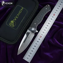 VENOM BONE DOCTOR M390 Титан CF Флиппер складной нож для кемпинга охоты выживания карманные кухонные ножи для фруктов EDC инструменты