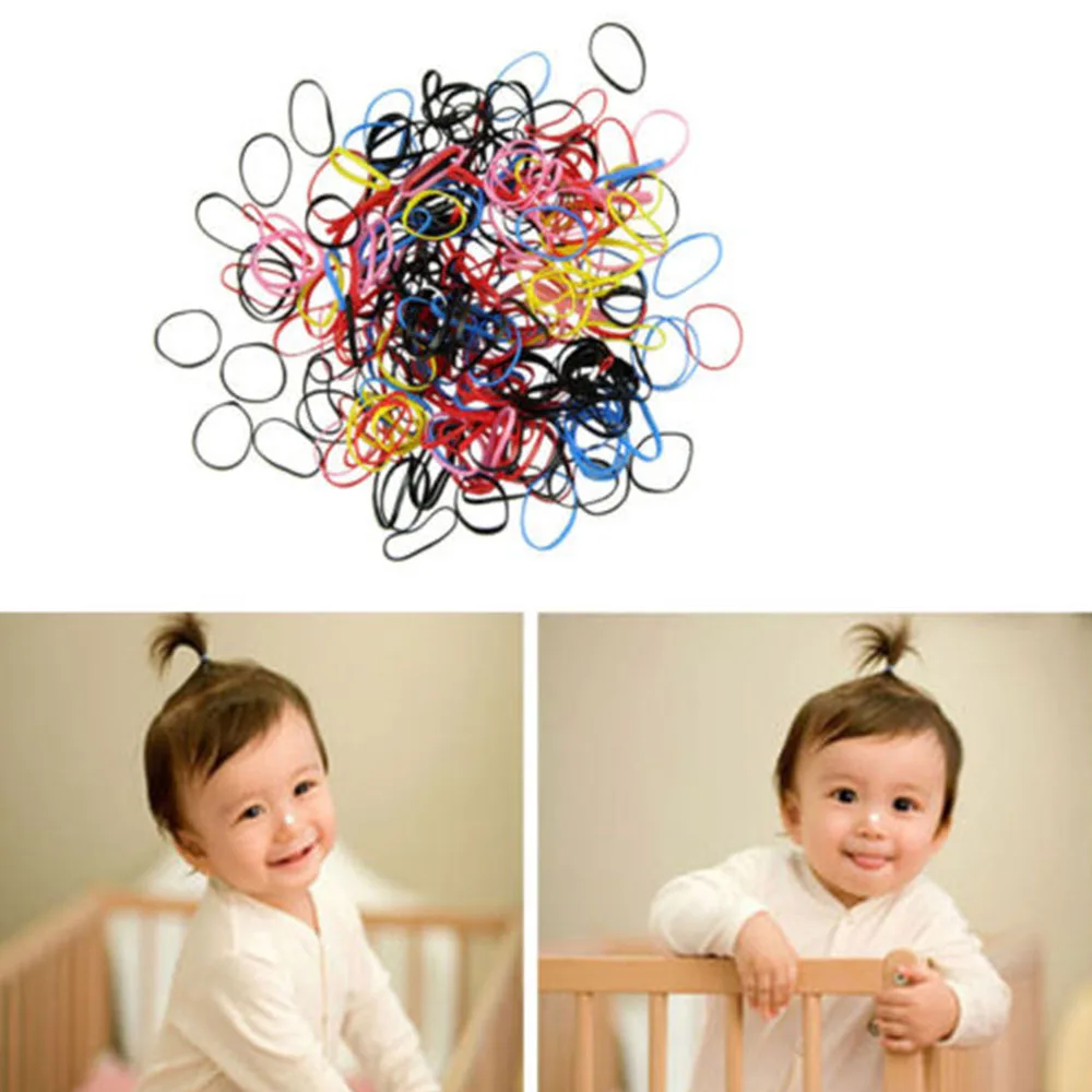 

400 pcs Hairband Rope Ponytail Holder Elastic Hair Band Ties Multi-color Black Braids Resin Plaits Best Selling