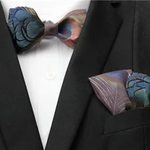 ; новые модные повседневные мужские Мужская Человек перо галстук карман Свадебные Луки Свадебные Жених председательствовать подарок