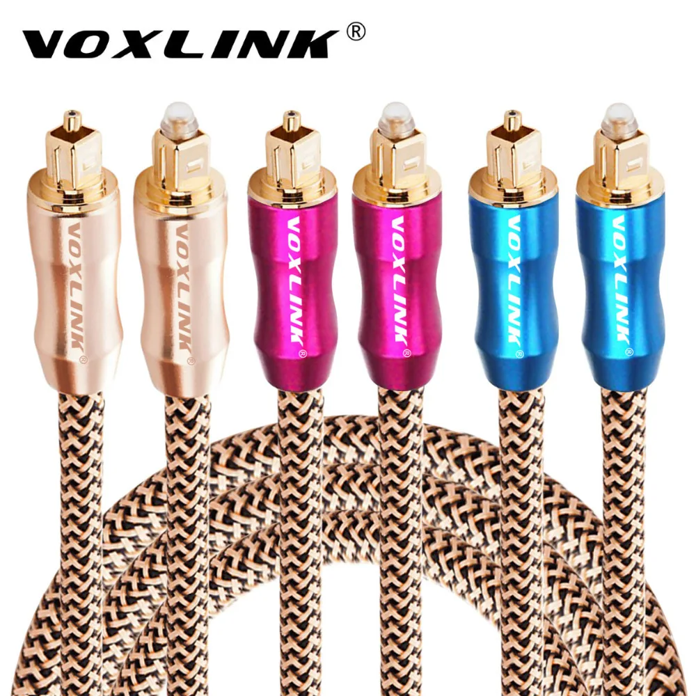 

VOXLINK Premium Toslink Fiber Optic Digital Audio Optical Cable OD 6mm gold plated SPDIF Cord Wire for TV DVD