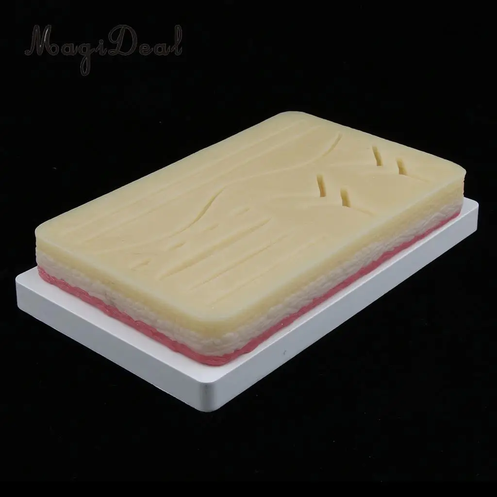 MagiDeal Medical Suture Training Practice Simulation Human Skin Model Pad with Wound, Teaching Tool
