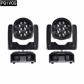 

2pcs/ 7x12w zoom beam lights dmx 16ch zoom moving head light 95w disco lights