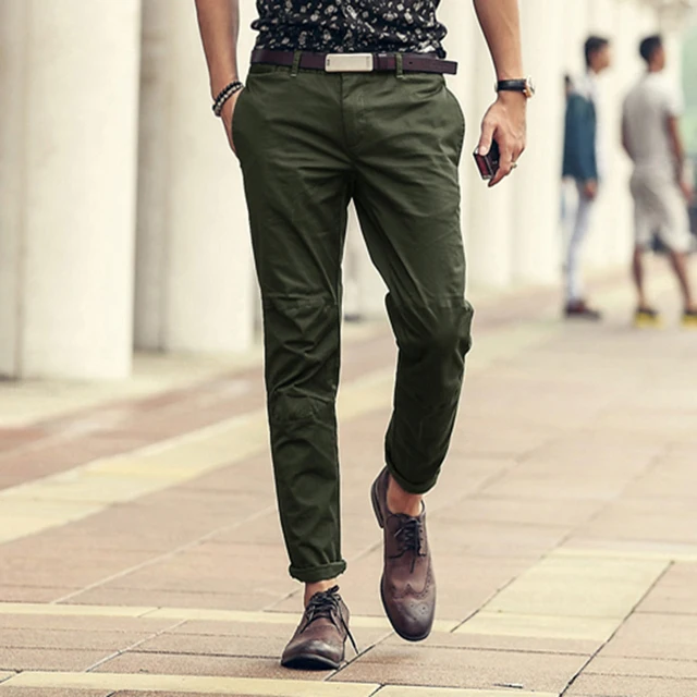 Spring new army green pantalon cargo mens pants casual fashion men's