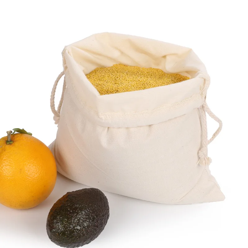 Портативные хлопковые мешки на шнурке, сумки для хранения, сумки для хранения фруктов и сумка для овощей, дорожные сумки для хранения