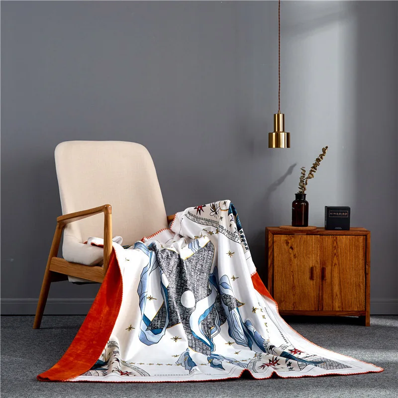 Современный роскошный, двойной слой мягкие покрывала для кресла наволочка, домашний декор вязаный плед путешествия вес Гравитация одеяло s массивное пледы одеяло