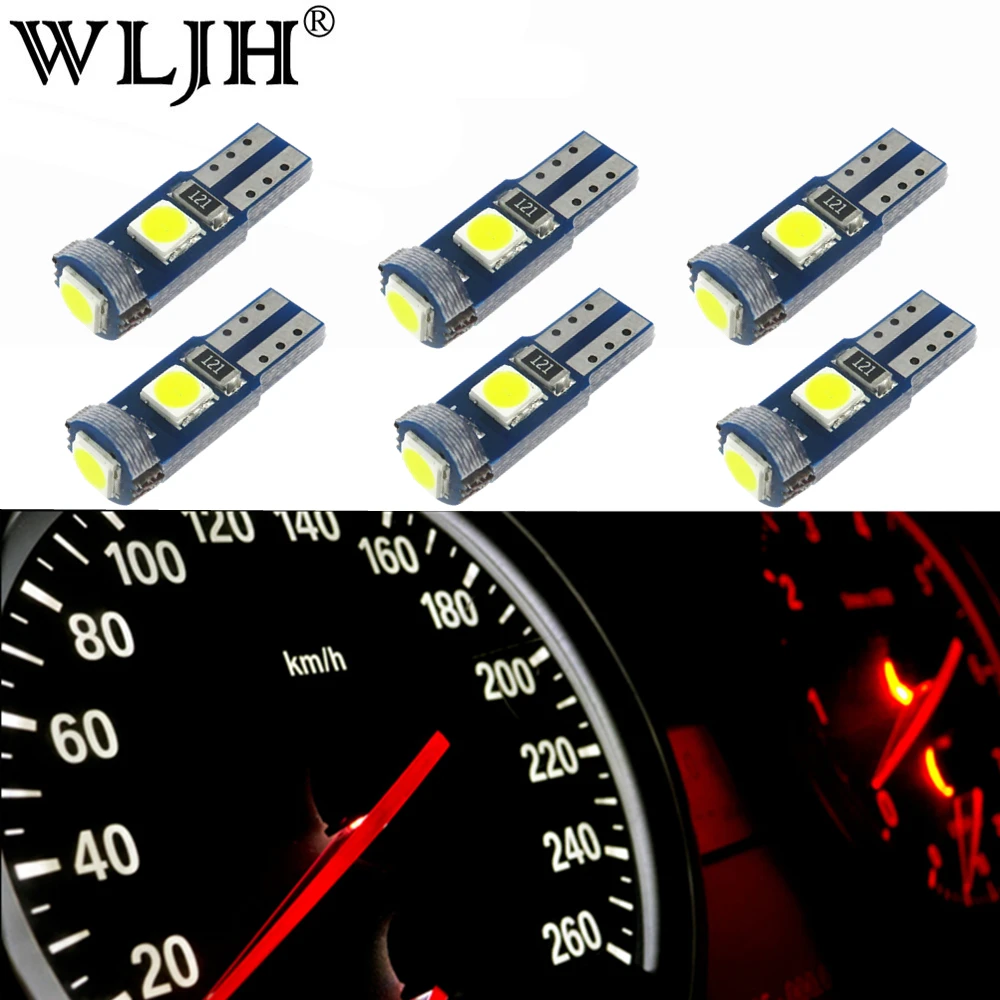 WLJH 6x T5 светодиодный светильник приборной панели автомобиля инструмент Панель лампа для E31 E38 735i 535i 328i 740i 325i 540i 850i 533i M5 328is 740iL - Испускаемый цвет: Белый