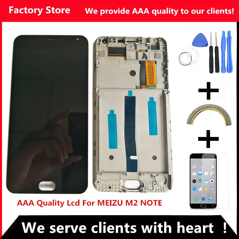 Q&Y QYJOY AAA Quality LCD+Frame For MEIZU M2 Note Lcd