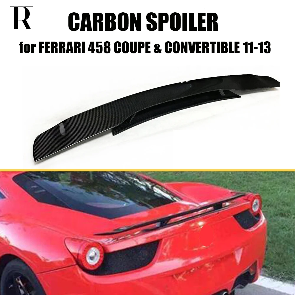 458 Carbon Fiber Rear Trunk Wing Spoiler for Ferrari 458 Coupe & Convertible 2011 - 2013 Auto Racing Car Styling Tail Lip Wing