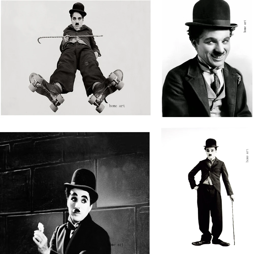 

charlie chaplin Poster Clear Image Wall Stickers Home Decoration Good Quality Prints White Coated Paper home art Brand