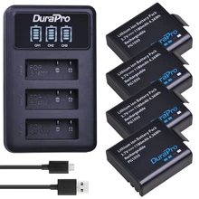 4x 1180mAh PG1050 SJ4000 Camera Battery LED 3 Slots USB Charger for SJCAM SJ4000 SJ5000 SJ6000
