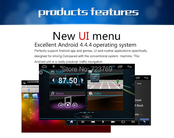 Top Quad Core, 16GB Nand Flash, 10.2 inch Screen Autoradio car dvd player for Skoda Octavia A7 2013-2015 with Android 4.4.4 0