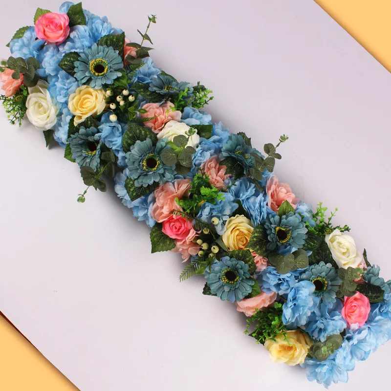 Flone Artificial Silk Fake Flowers 100cm Wedding Rose Flowers Row Wedding Scene Layout Flower Road Wall Arch Door Decoration (24)