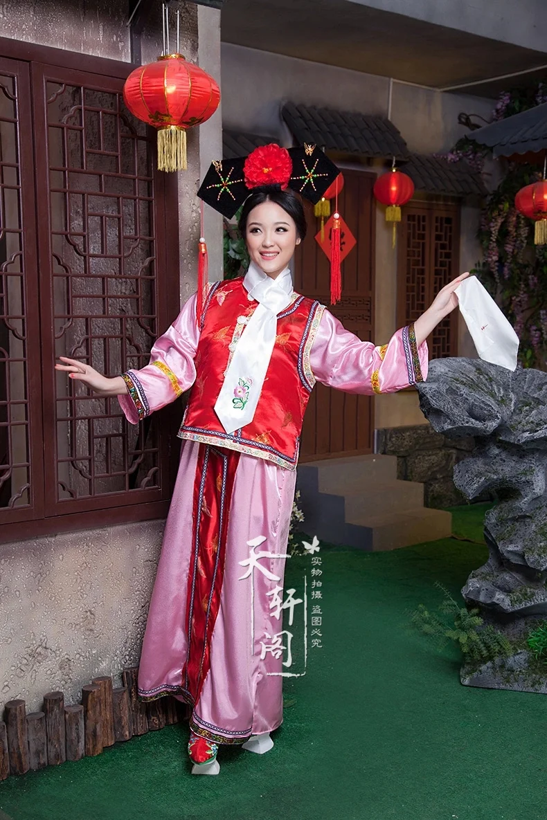 (0107) New Embroidery female Qing Dynasty Princess Costume women's ancient court dress for cosplay stage performance
