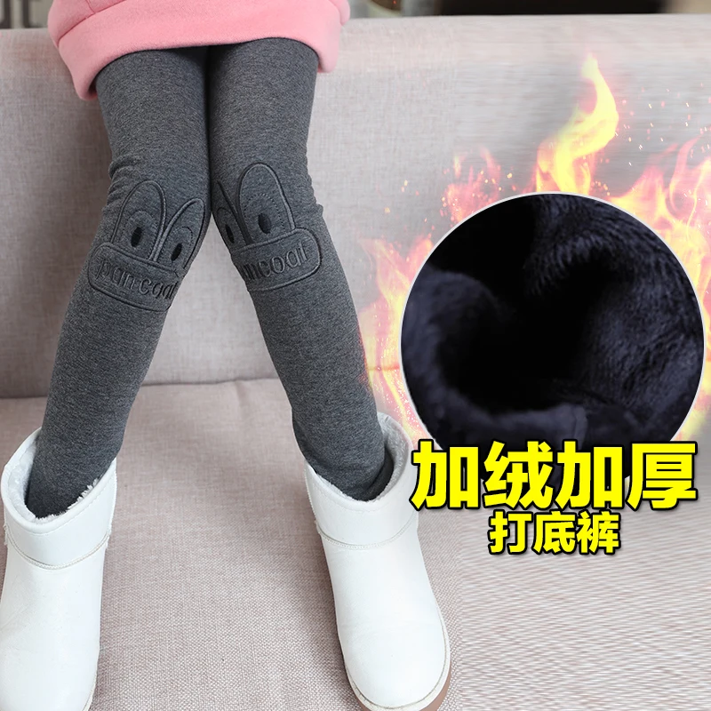 

Girls child plus velvet winter legging all-match thermal trousers child girl thickening boots trousers