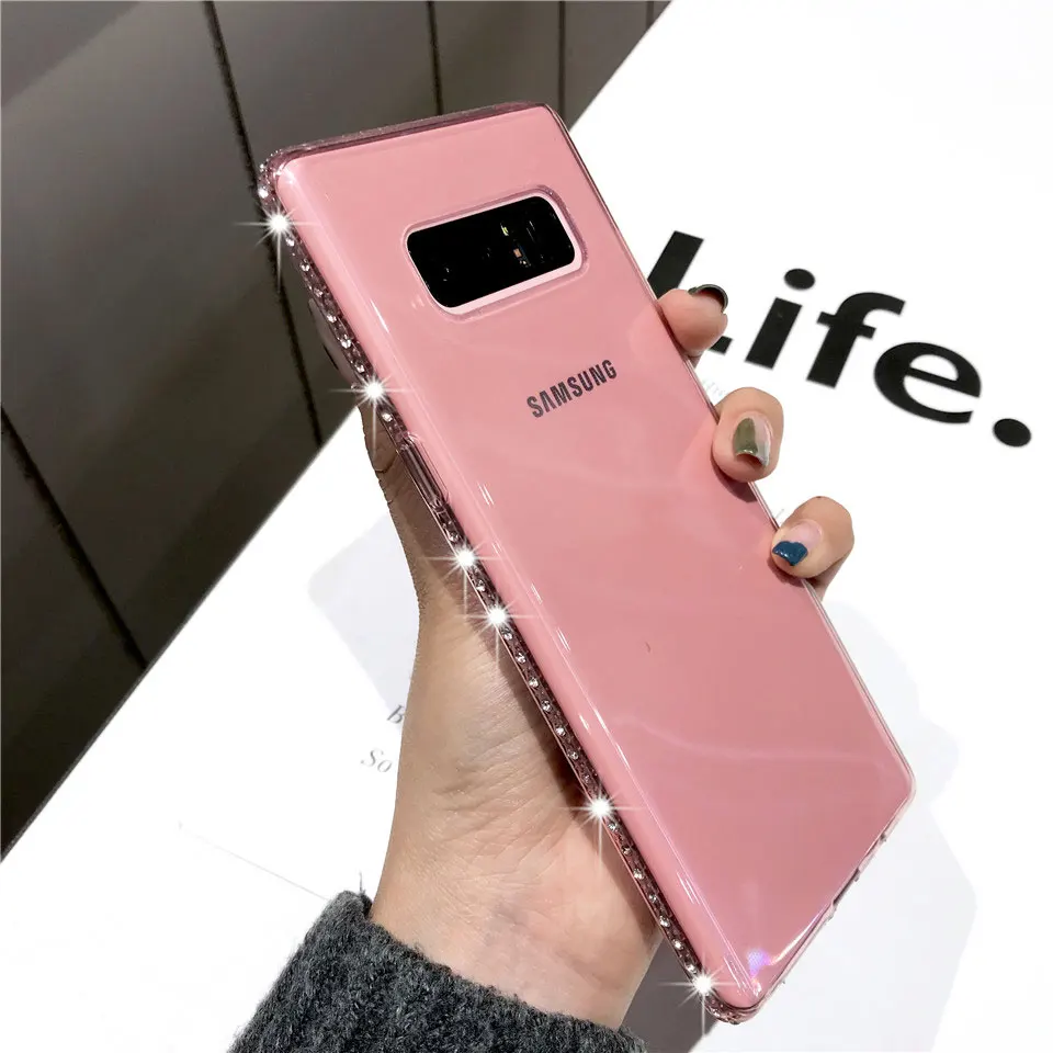 Силиконовый чехол из ТПУ с бриллиантами для Samgung S10E S10 S9 S8 Plus S7 Edge A10 A20 A30 A40 A50 A60 A70 M10