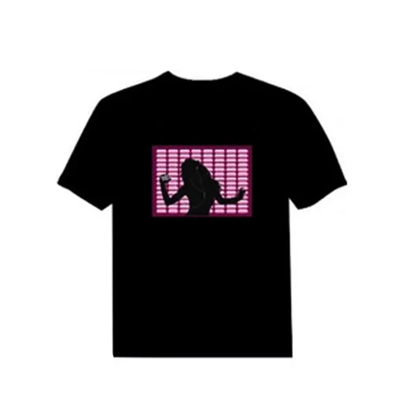 

Men Sound Activated LED T-shirt Light Up Down Flashing T-shirts for Rock Disco Party DJ Tops Tee NGD88