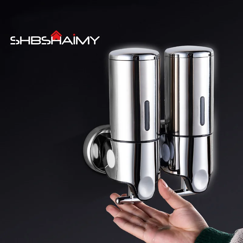 

Double Soap Dispenser Wall Mount Lavatory Bath Shower Accessories Bathroom Soap Dispenser Wall Multiple Colors