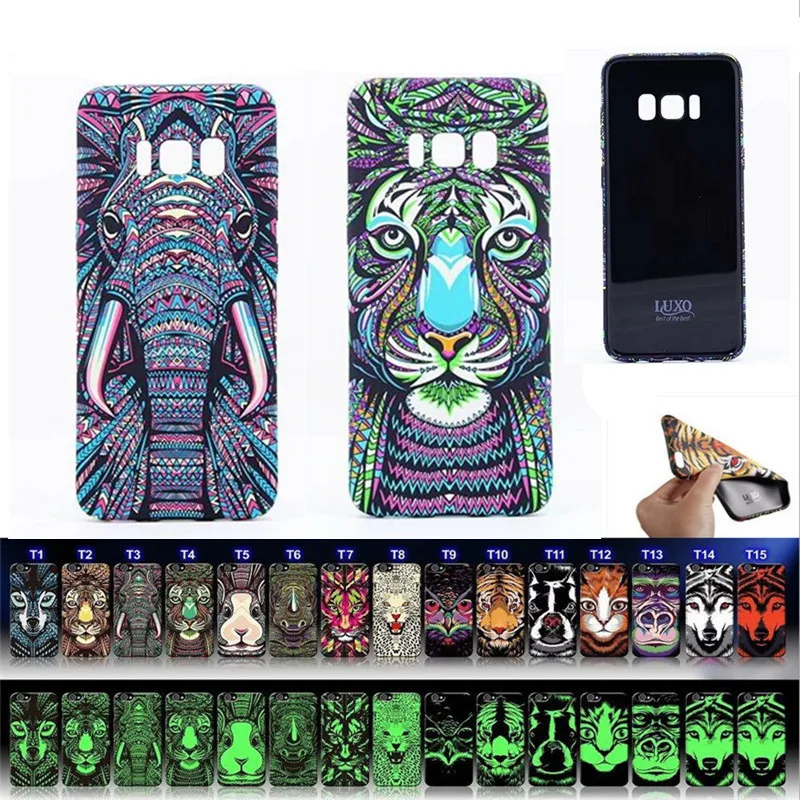 

for Samsung Galaxy Note 8 S8 Plus soft Night Light Glow In The Dark Phone Case for iPhone X 8 7 6S Plus TPU Animal Pattern Cover