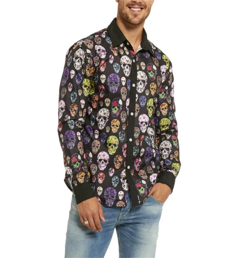 

Men's Fashion and Leisure Shirts Spring and Autumn New Collar Digital Printed Shirts with Various Patterns Street Trends Europe