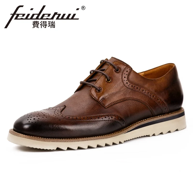New British Genuine Leather Men's Handcrafted Derby Flat Platform Round Toe Man Comfortable Casual Wingtip Brogues Shoes KUD219 New British Genuine Leather Men's Handcrafted Derby Flat Platform Round Toe Man Comfortable Casual Wingtip Brogues Shoes KUD219