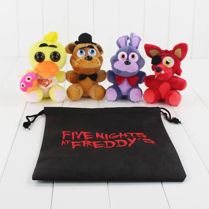 4 стиля FNAF пять ночей в медведь Фредди& лиса& утка& Кролик& клоун Брелки кулон juguetes плюшевые игрушки