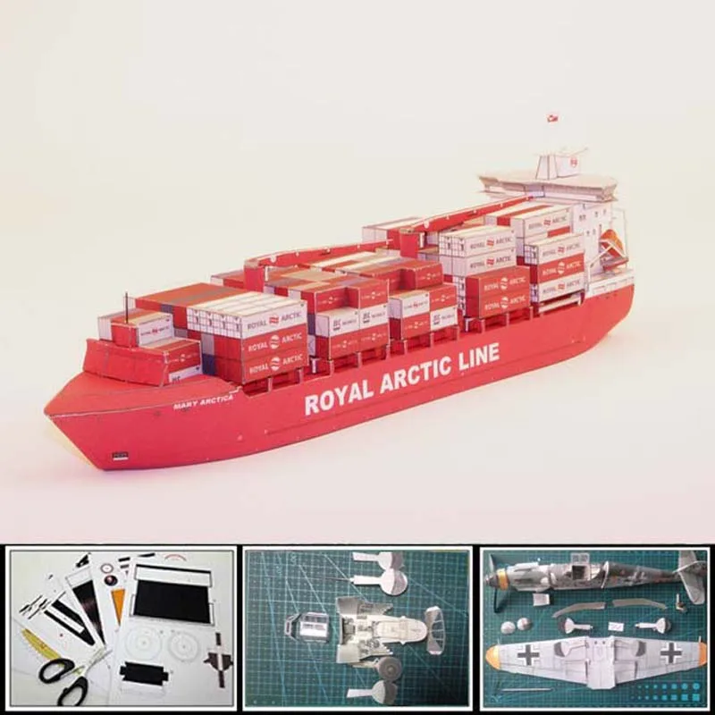 

New 2019 Container ship paper model Greenlandic container carrier MARY ARCTICA 1:400 scale Length 34cm 3d puzzles toys gift