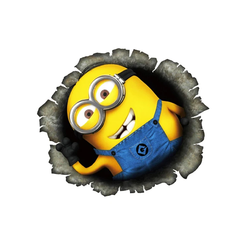 Despicable Me Minions Cute Funny Cartoon Glue Sticker Car Decal Covers Waterproof Reflective on fuel tank