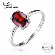 Jewelrypalace 1.7ct oval rojo granate natural birthstone anillo solitario anillo de granate genuino de la plata esterlina 925 joyería fina de regalo