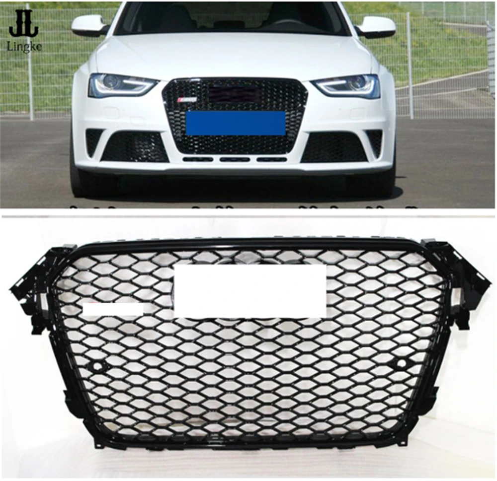 

FOR 2012 2013 2014 2015 AUDi A4 B8.5 GLOSS BLACK RS4 TYPE MESH SPORT GRILLE B8.5