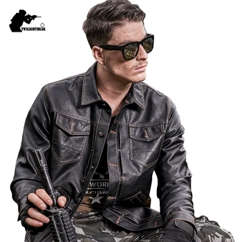 

Winter Men's Fur Leather Jacket 4XL Fashion Military Thicken Fleece Leather Bomber Jacket Coat Men Brand Casual Clothing AF88