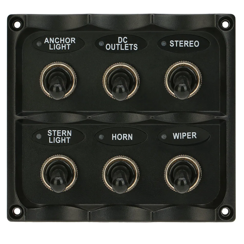 KKmoon S8006-J 12V-24V Водонепроницаемый 6-Gang тумблер Панель с предохранителем
