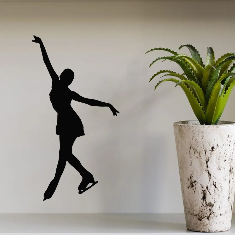 

Skating Wall Decals Girl Figure Skater Ice Skating Sport Gym Home Interior Design Vinyl Decal Sticker Kids Nursery Muraux A131