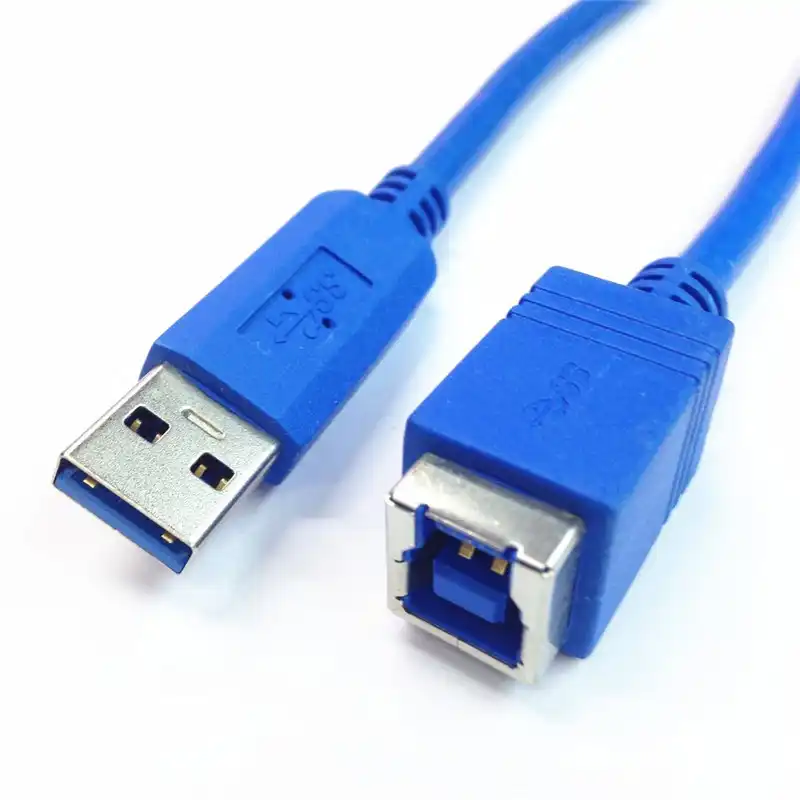 90 Degree Left Angle Micro USB3.0 B Male to Printer Port USB 3.0 B Female M//F Adapter Jack Data Cable Cord Blue 30cm,Blue,30cm