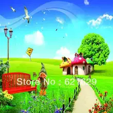 Vast grassland 8’x8′ CP Computer-painted Scenic Photography Background Photo Studio Backdrop ZJZ-481