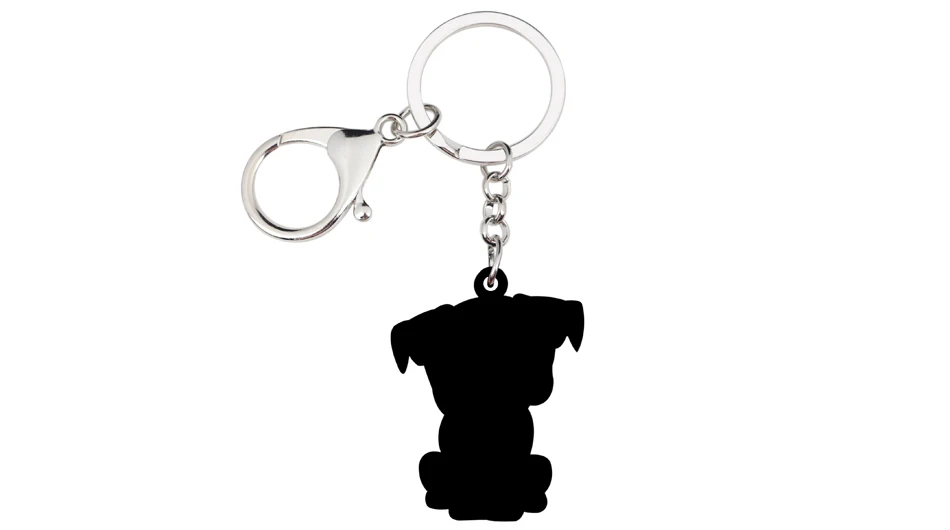 Bonsny/акриловые брелки-цепочки с милым французским бульдогом и Мопсом для ключей, ювелирные изделия для женщин и девушек, Женские Подвески-сумочки, детский подарок