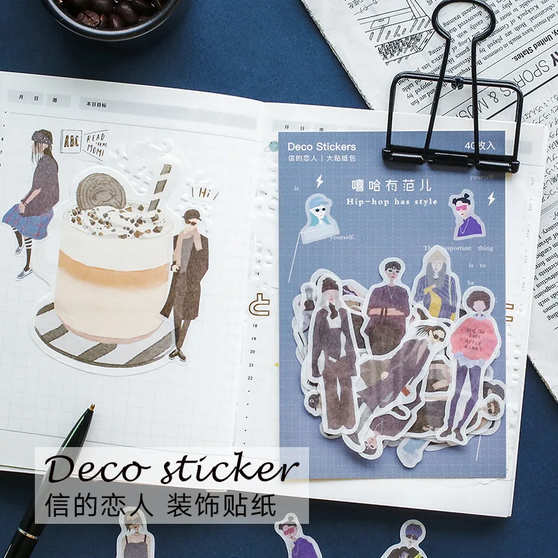 

40Pcs/lot Creative People Life Series Scrapbooking Stickers Planner DIY Decorative stickers bullet journal Kawaii Stationery